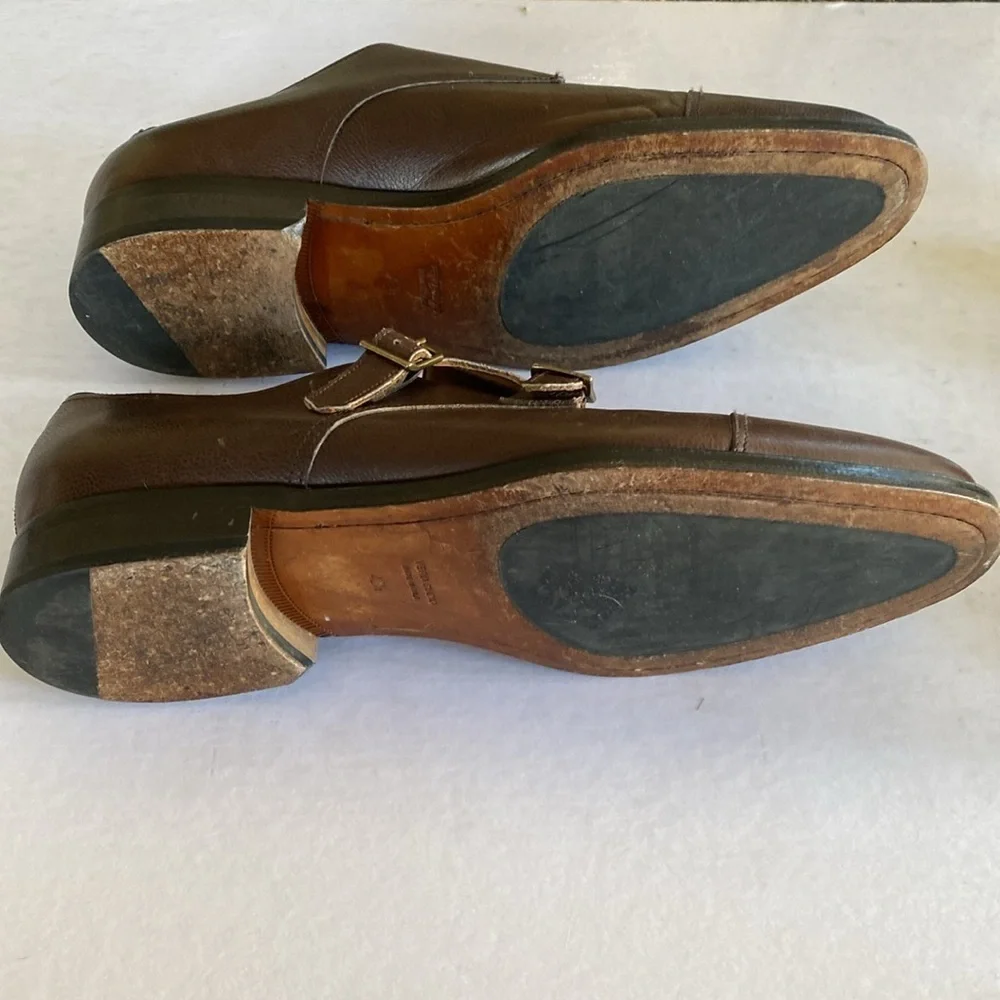SUIT SUPPLY Men’s Double Monk Strap Brown Pebbled Leather 9.5. Made in Italy